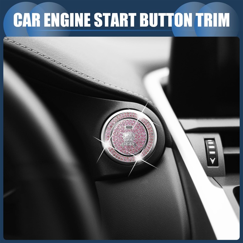 Partuto Universal Bling Car Engine Start Stop Button Cover, One