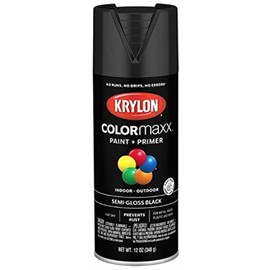 6-Pack of 12 oz Krylon K05579007 Black COLORmaxx Paint & Primer Spray Paint, Semi-Gloss