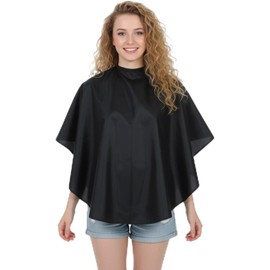 Xinjoduz 2 capas negras de maquillaje, capa corta de peluquería para mujer y hombre, resistente al agua, capa de peluquería, capa de corte de pelo, accesorios para salón y uso doméstico
