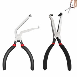 2 PCS Electrical Connector Pliers, Push Tab Electrical Connectors Fuel Line Tab Repair Tools Ttab Style Plugs, Gasoline Pipe Joint Removal Pliers for Oil Pipes (Straight+Bend)