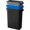 Black 16 Gallon Slim Rectangular Trash Can with lid Restaurant