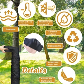 Tree Protector Wraps, Cuttable Nonwoven Trunk Wrap Guard Tree Bark Protector for Keep Warm and Moisturizing, Antifreeze Cold Proof Tree Wrap for Damaged Bark from Deer and Animal
