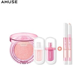 AMUSE Face Diamond + Lip Fuller + Jel-Fit Tint with Lip Smudger Set 4items, Tint:10 Fig Jam