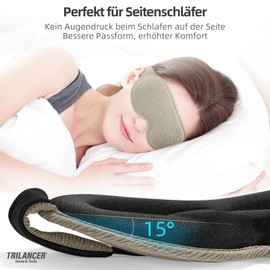 Eye Mask, Sleeping Mask, Side Sleeper, 3D Sleeping Mask, Eye Patch for Men, Women, Comfortable, 100% Light Blocking Blindfold for Sleeping for Napping, Meditation, Travel, Plane, Bedroom (Brown)