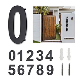 AOSION 8 Inch House Number,Floating Stainless Steel 304 Home Street Number Sign,Large Address Numbers with Screws,Easy to Install,Matt Black (Number 0)