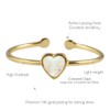 MUSTHAVE 18K Yellow Gold Plated Heart Opal Ring, White Opal