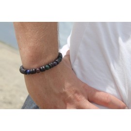 Unisex/Mens Aromatherapy Gemstone Bracelet for Health and Wellness/Anti Anxiety/Stress Relief/Lava stones/Garnet/Bloodstone/Amethyst