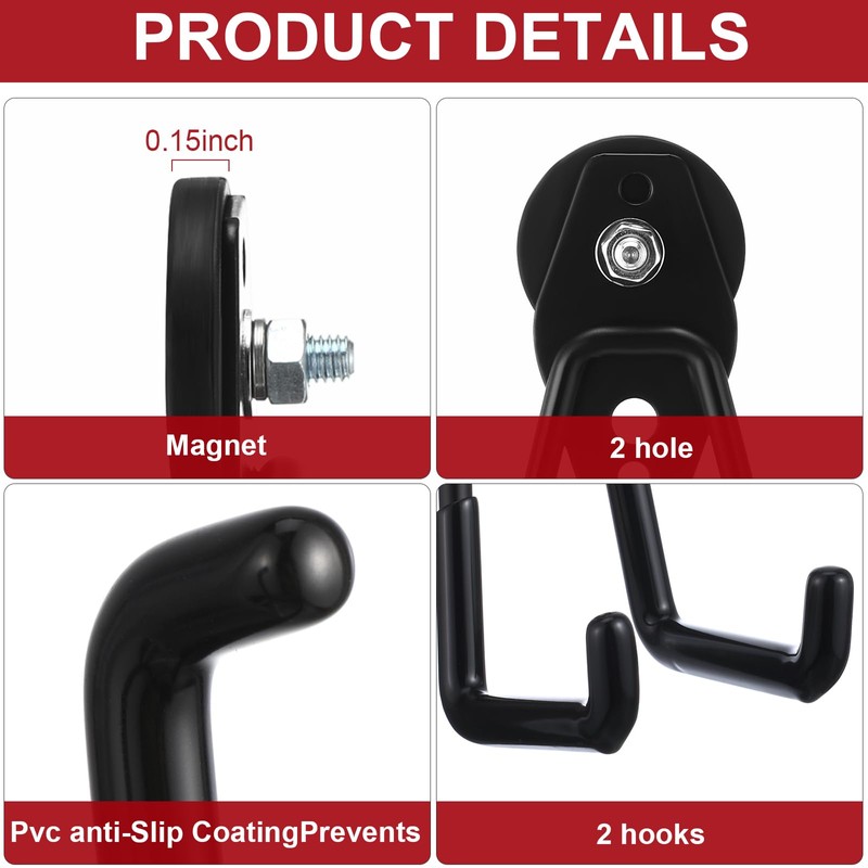 Landhoow 22 Pcs Large Magnetic Hooks Heavy Duty Garage Magnet