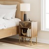 Masupu Nightstand with Charging Station,Modern Night Stand Boho Farmhouse Wood