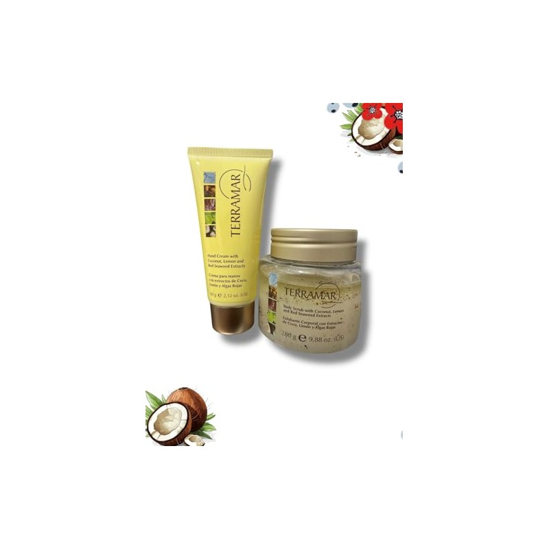 KIT DE COCO LIMON CREMA PARA MANOS Y EXFOLIANTE +