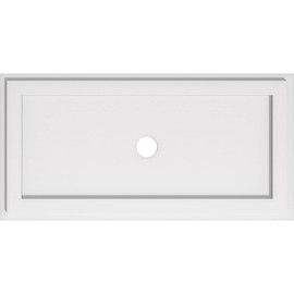 Ekena Millwork CMP28X14RE-02000 Rectangle Architectural Grade PVC Contemporary Urethane Ceiling Medallions 28"W x 14"H x 2"ID x 9 3/4"C x 1"P