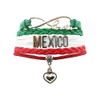 MADIOLA Pulsera Cuero Amo Mexico Tricolor Brazalete Hombre Mujer. Pulsera