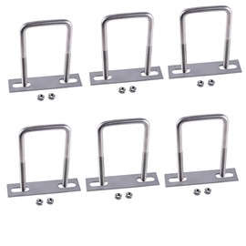 GIVIHGETI Pack of 6 U Bolts M8 40 x 100 mm U Bolts U Bracket Square M8 with Nut Frame Straps Shackle Bolt Washer for Pipe Diameter Fastening Car Towing