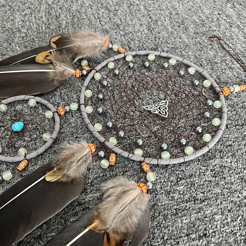 Dream Catchers Handmade Feather Native Home Wall Decoration Brown