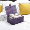 Arpan Medium Resin Woven Storage Basket Box With Lid &