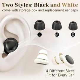 ARefugen 2 Pairs of Earplugs for Noise Cancelling - Soft Reusable Silicone Ear Plugs for Noise Reduction Hearing Protection with 8 Eartips and Storage Case for Concert, Sleeping, Working, Studying