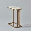 Versanora - Marmo C Shape Table - Faux Marble /Brass