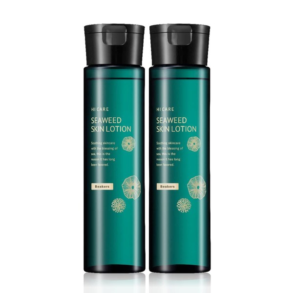Beakers Lotion, 10.1 fl oz (300 ml), Set of 2, Sensitive and Dry Skin, Collagen + Seaweed Ingredients, Lotion, Large Capacity