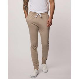 Real Essentials 3 Pack: Men's French Terry Fleece Active Casual Jogger Sweatpants with Pockets (Available in Big & Tall) - Set 5, M