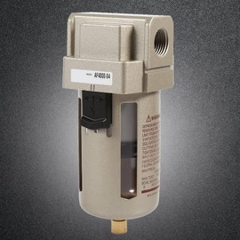 Air-Filter Compressor Water Moisture Trap, 1/2 Aluminum Alloy and PC Material Water Moisture Trap Separator Regulator Air Compressor Accessories