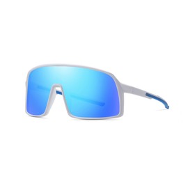 FEISEDY B1071 Sports Sunglasses, Ultra Lightweight UV Protection, UV400 Windproof, Bicycle, Mountain Climbing, Fishing, Baseball, Golf, blue (light)