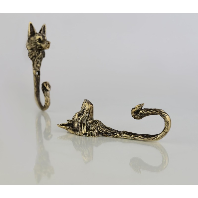 TUTURA LUTSS German Shepherd Wall Hook – Solid Brass Dog