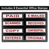 ExcelMark Mini Office Message Rubber Stamp Set - Red Ink