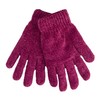 Ladies Soft Chenille Thermal-Lined Hat & Gloves Set - Berry