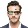 OCCI CHIARI Photochromic Bifocal Reading Glasses Mens,Transition Square UV Protection