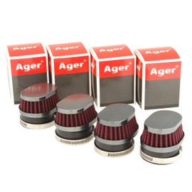 Ager Oval Power Filter Short Gun Meta x Red 54mm 4pcs