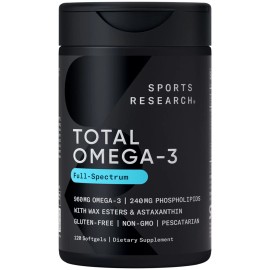 Total Omega-3 2200mg 120 Softgels Wild Salmon Krill Astaxanthin EPA DHA