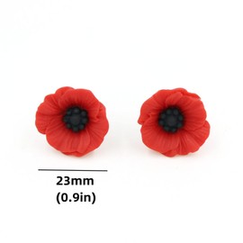 Poppy Flower Brooch Pins, Lest We Forget Canadian Poppy Day Gift Veterans Day Memorial Day Remembrance Day Lapel Pin for Women Men (5)