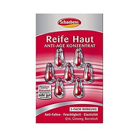 Schaebens Mature Skin Anti-Age Concentrate 7 Pieces for 7 Applications Triple Effect: Anti-Wrinkle, Moisture & Elasticity with Q10, Ginseng & Borage 7 Applications