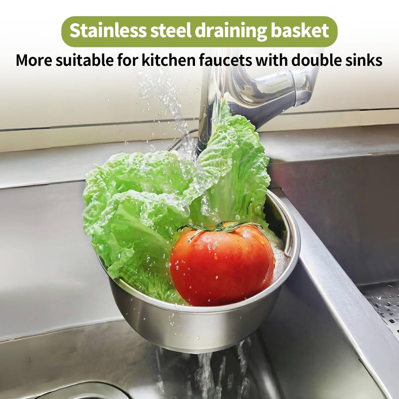 Stainless Steel Swan Sink Strainer Basket, Faucet Hanging Filter Multi-Functional