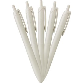 Mitsubishi Pencil HSXNSL055P.1 Permanent Ballpoint Pen Jet Stream Light Touch Ink 5 Pack 0.5 Shell White