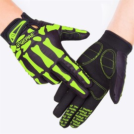 EXCEREY Guantes de ciclismo reflectantes para deportes al aire última intervensión, paseo nocturno, conducción, escalada, dedo completo para hombres y mujeres (verde, XL)