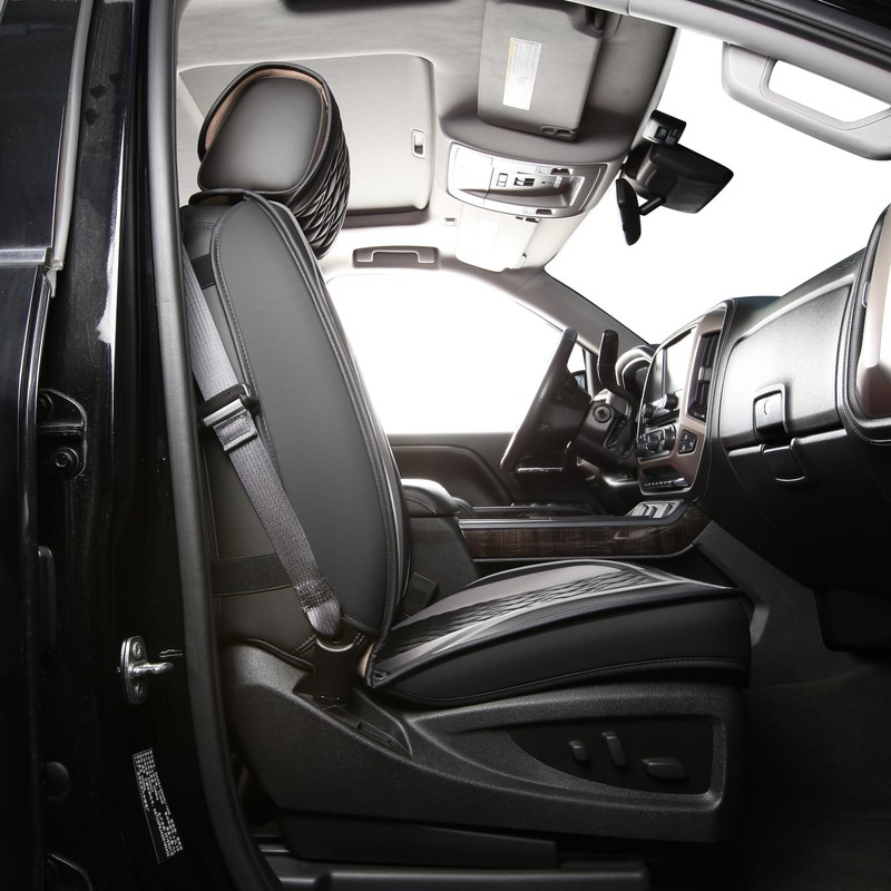 JOJOBAY Chevy Silverado Seat Covers,Leather Seat Covers for GMC Sierra,Custom