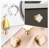 YOSOANPO 2 Pcs White Shell Kitchen Cabinet Knobs Clovers Zinc