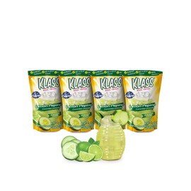 Klass Aguas Frescas | Drink Mix Cucumber Limeade | Flavors From Natural Sources, No Artificial Flavors, With Vitamin C (Makes 7 to 9 Quarts) 14.1 Oz Family Pack (4-Pack)
