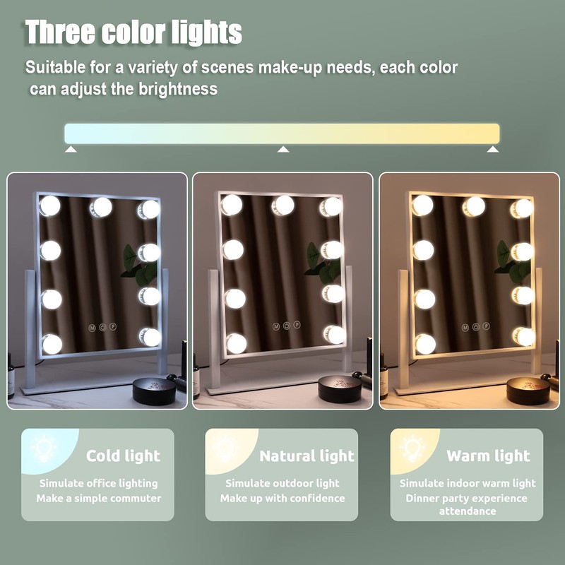 Hansong Vanity Mirror with Lights Lighted Makeup Mirror with 9