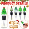 Cinnvoice 48 Pcs Cute Resin Christmas Tree Wine Bottle Stoppers