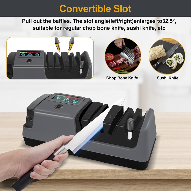 Electric Knife Sharpener, 5 in 1 Multifunctional 3-Speed Variable Professional