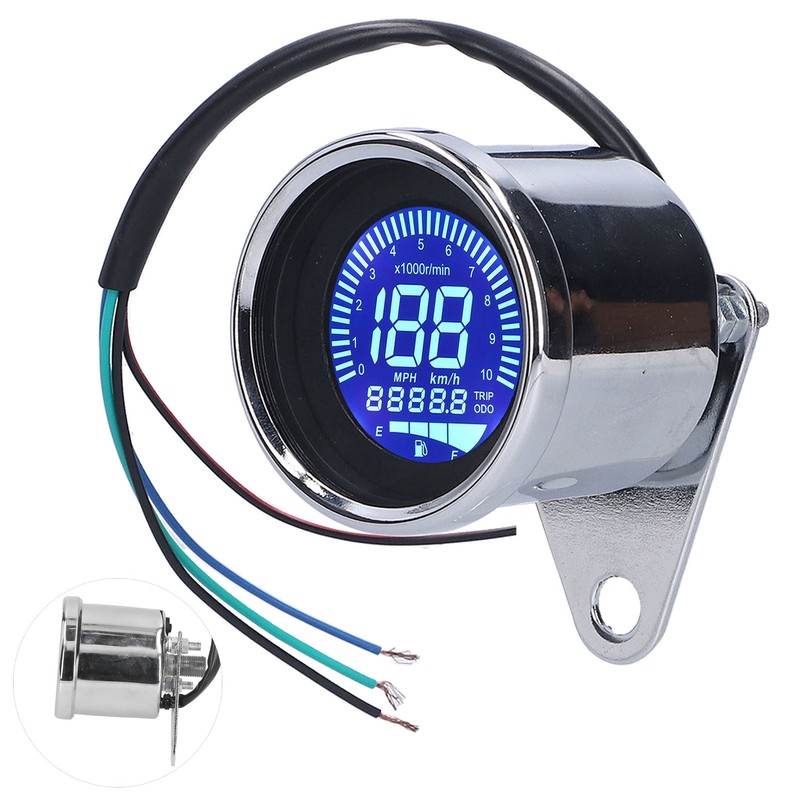 Speedometer 0‑160KM/H LCD Digital LED Speed Gauge for Motorcycle 12V