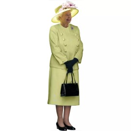 Wet Paint H10217 Queen Elizabeth II Yellow Dress with Sun Hat Cardboard Cutout Standup