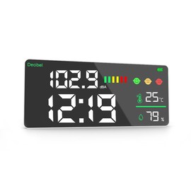 KKnoon Digital Decibel Sound Meter, Thermometer, Hygrometer, Multifunctional Home Environment Detector, Indoor Wall Mount Large Screen Tester