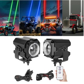 LED Whipless Whip Light Kit for Side by Side, Muto-Beam 2PCS RGBW Whipless LED Cubes with Switch & Remote, Antenna Chase Lights Strobe Lights for SXS Polaris RZR Truck ATV Kawasaki UTV