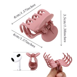 AWAYTR Small Claw Clips for Thin Hair, 1.6 " Matte Cute Hair Clips for Women, Double Row Teeth Jaw Clips for Hair, 12 Pcs Hair Clamps for Girls