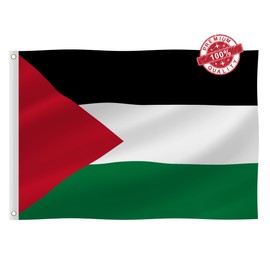 Palestine Flag, Palestinian Flag, Vivid Color Palestine Flag 3x5, Polyester Flag with Brass Grommets for Indoor Outdoor, Garden Flag Anti-Ultraviolet Fading