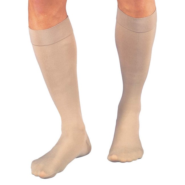 JOBST Relief Knee High 15-20 mmHg Compression Stockings, Closed Toe, X-Large Full Calf, Beige