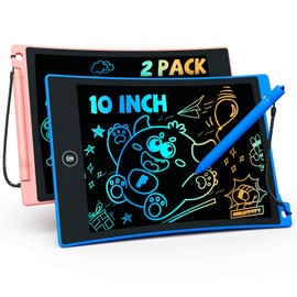 TEKFUN Kids Toys,10in 2 Pack LCD Writing Tablet Coloring Doodle Drawing Board Pad for Kids with Stylus, Car Trip Educational Toys Birthday Gift for Toddlers 3 4 5 6 7 Kids Girls Boys